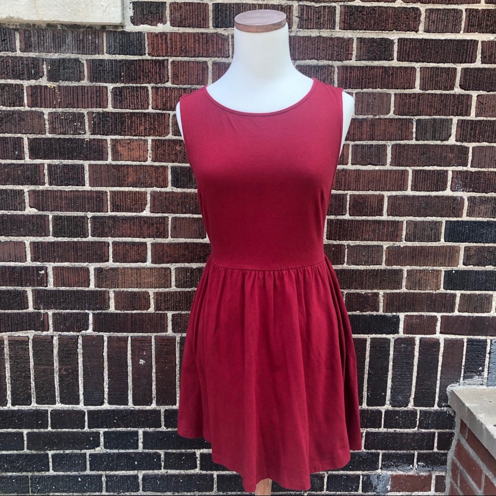 Forever 21 Fit and Flare Dark Red Dress